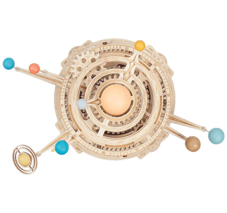 Mechanical solar system Mechanical wooden puzzle Robotime