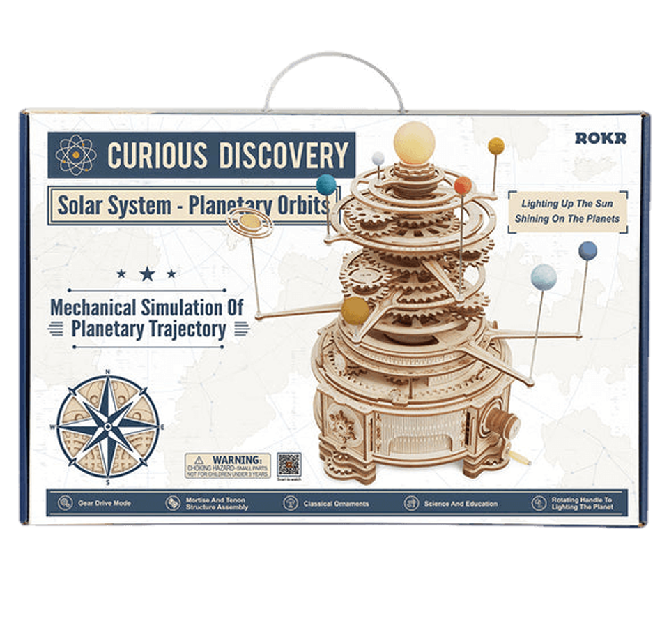 Mechanical solar system Mechanical wooden puzzle Robotime