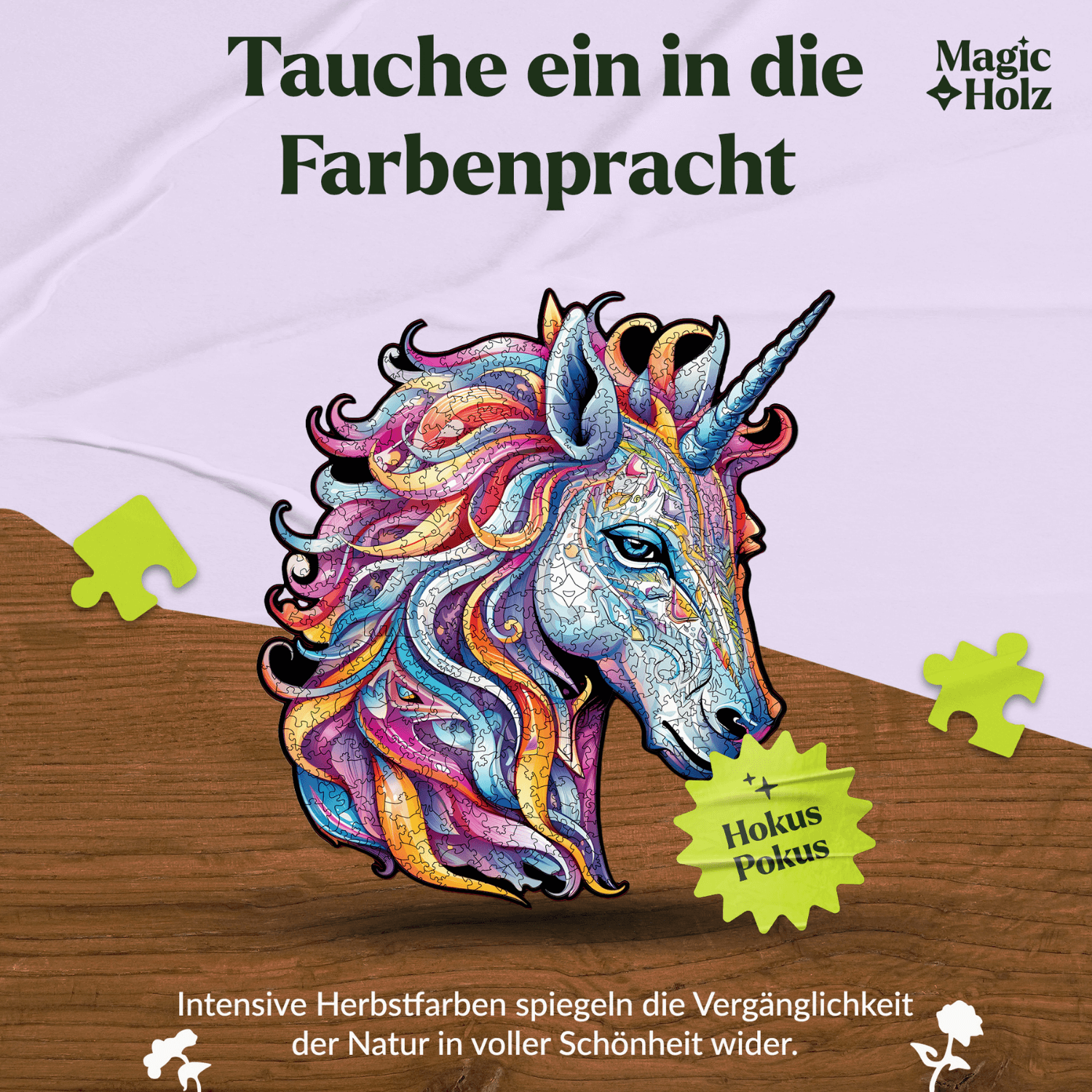 Rainbow Unicorn | Licorne 🦄 Puzzle en bois MagicHolz