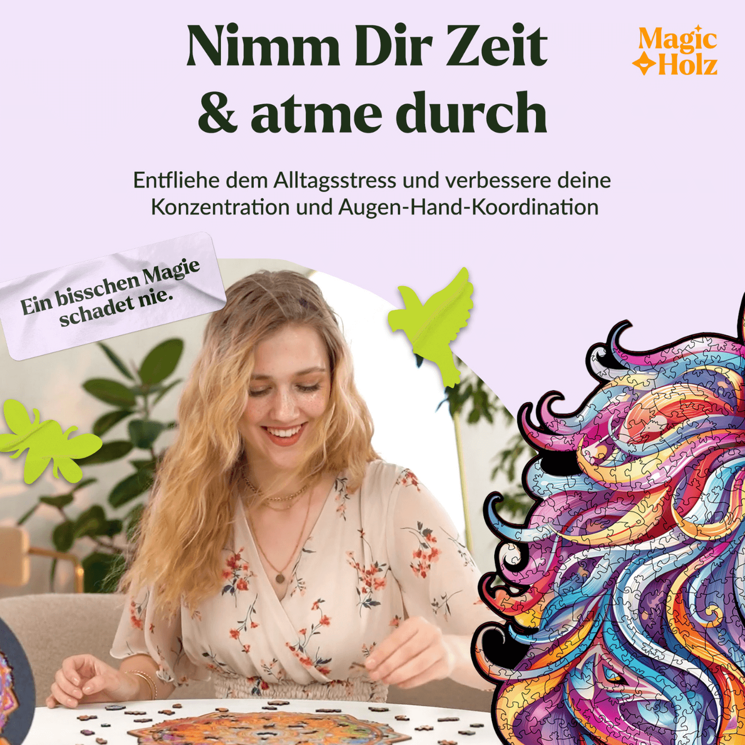 Rainbow Unicorn | Licorne 🦄 Puzzle en bois MagicHolz