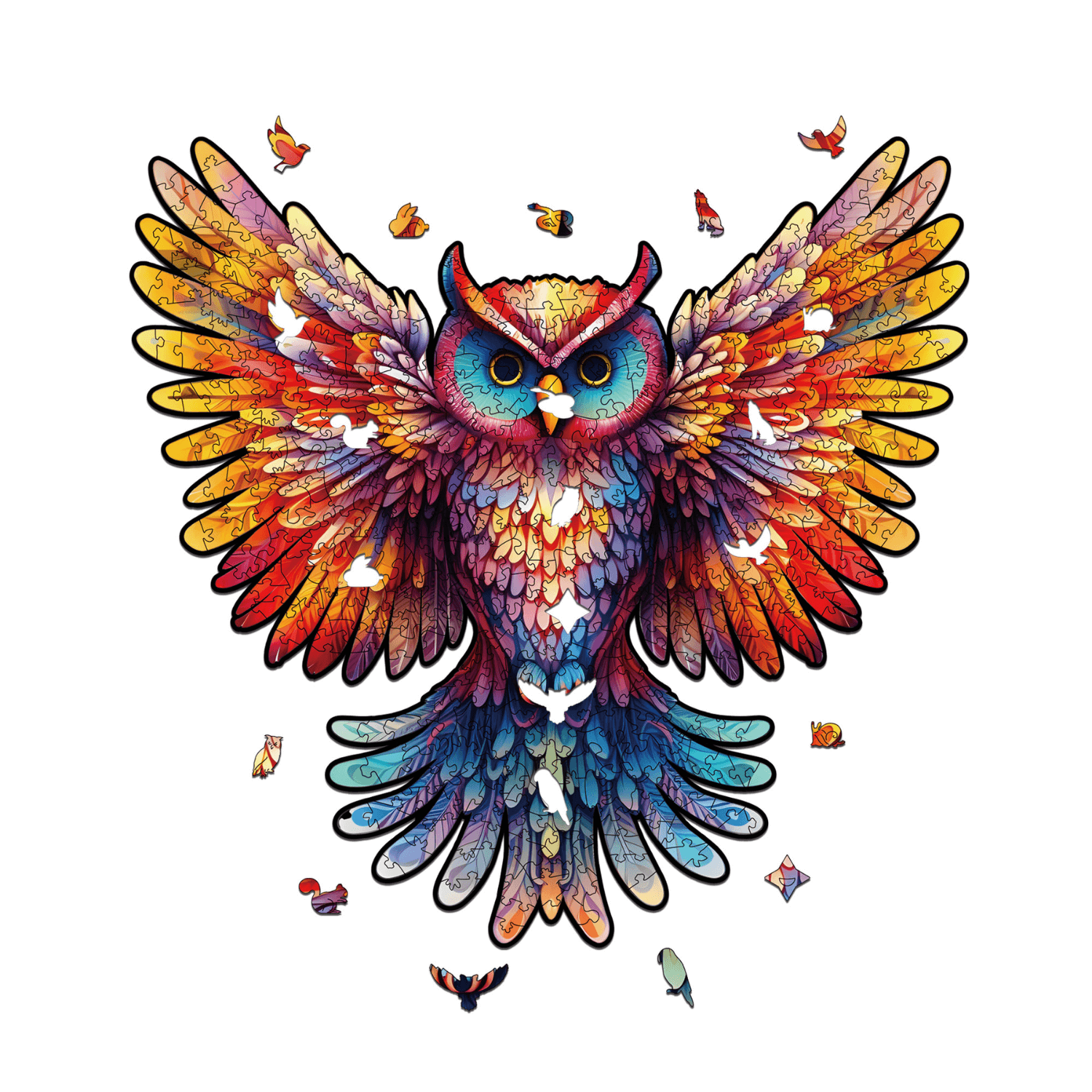 Rainbow feather | owl wooden puzzle MagicHolz