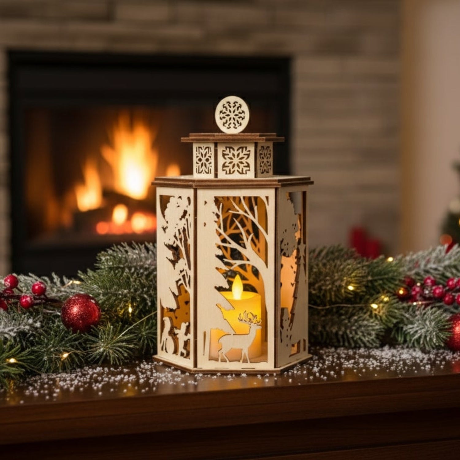 Weihnachtslaterne Holz Bastelset