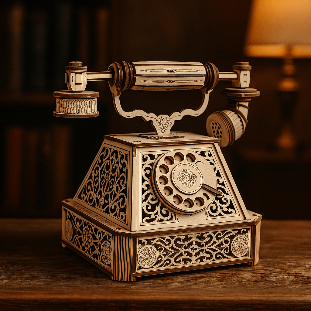 Téléphone rétro Puzzle mécanique en bois Eco-Wood-Art