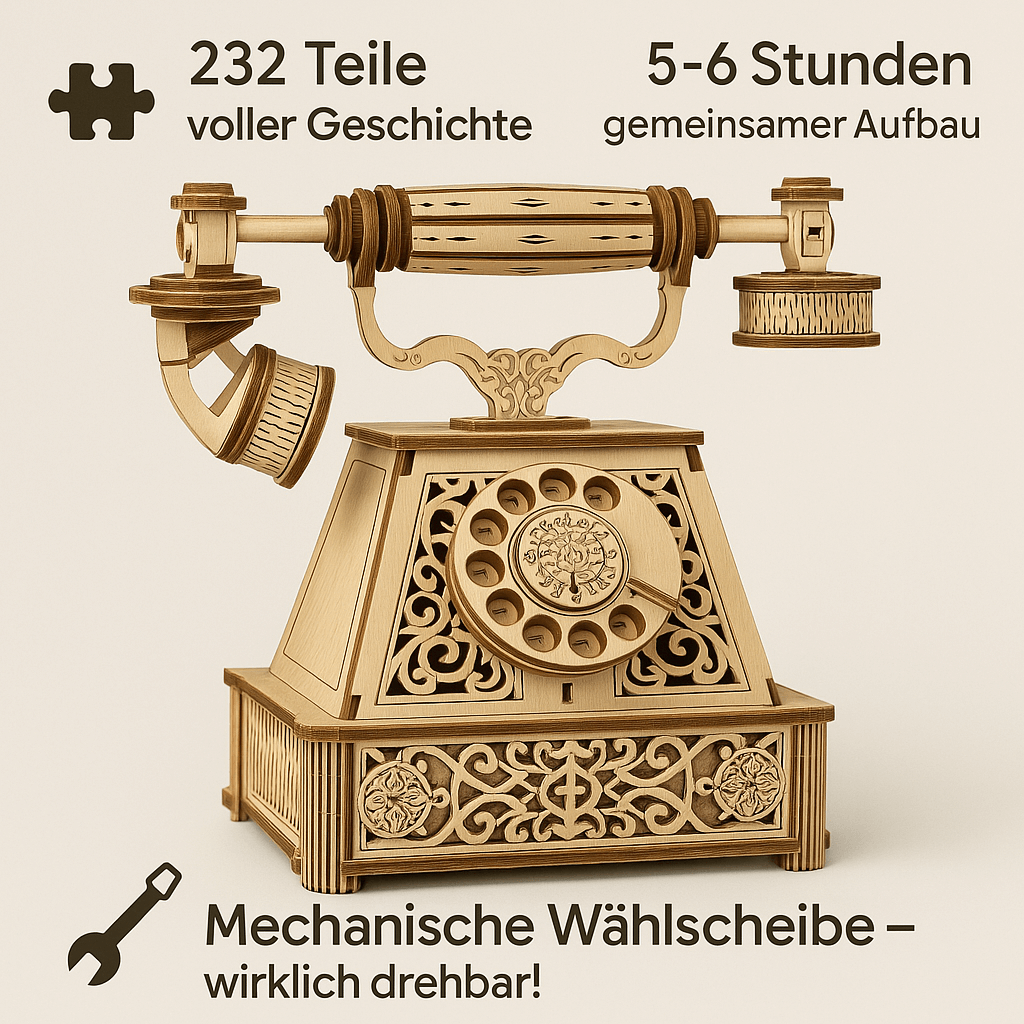Téléphone rétro Puzzle mécanique en bois Eco-Wood-Art