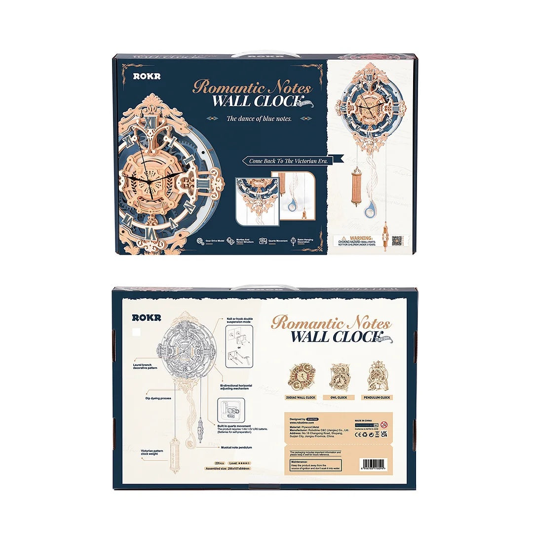 Romantische Wanduhr | ROKR-Mechanisches Holzpuzzle-Robotime--