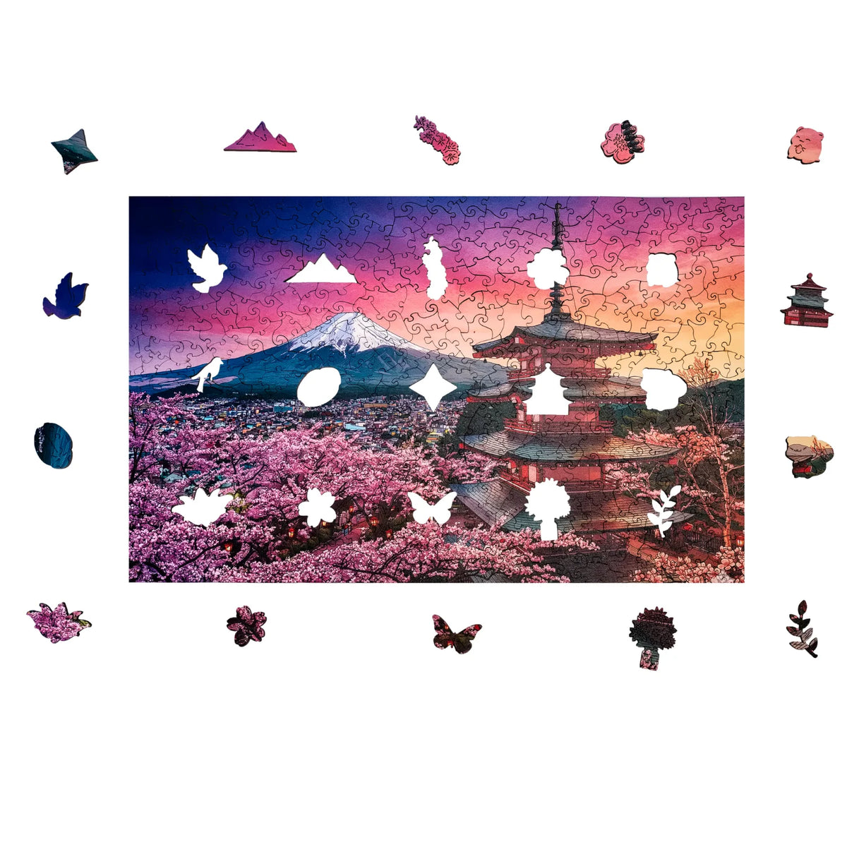 "The Magic of Cherry Blossoms at Mount Fuji" Wooden Puzzle (2D) MagicHolz