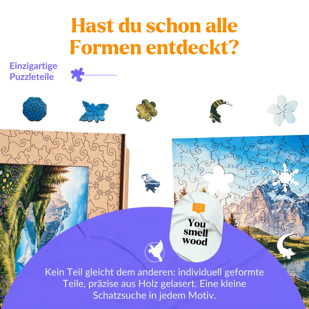 Houten puzzel met een Alpenpanorama en een bergmeer (2D) MagicHolz