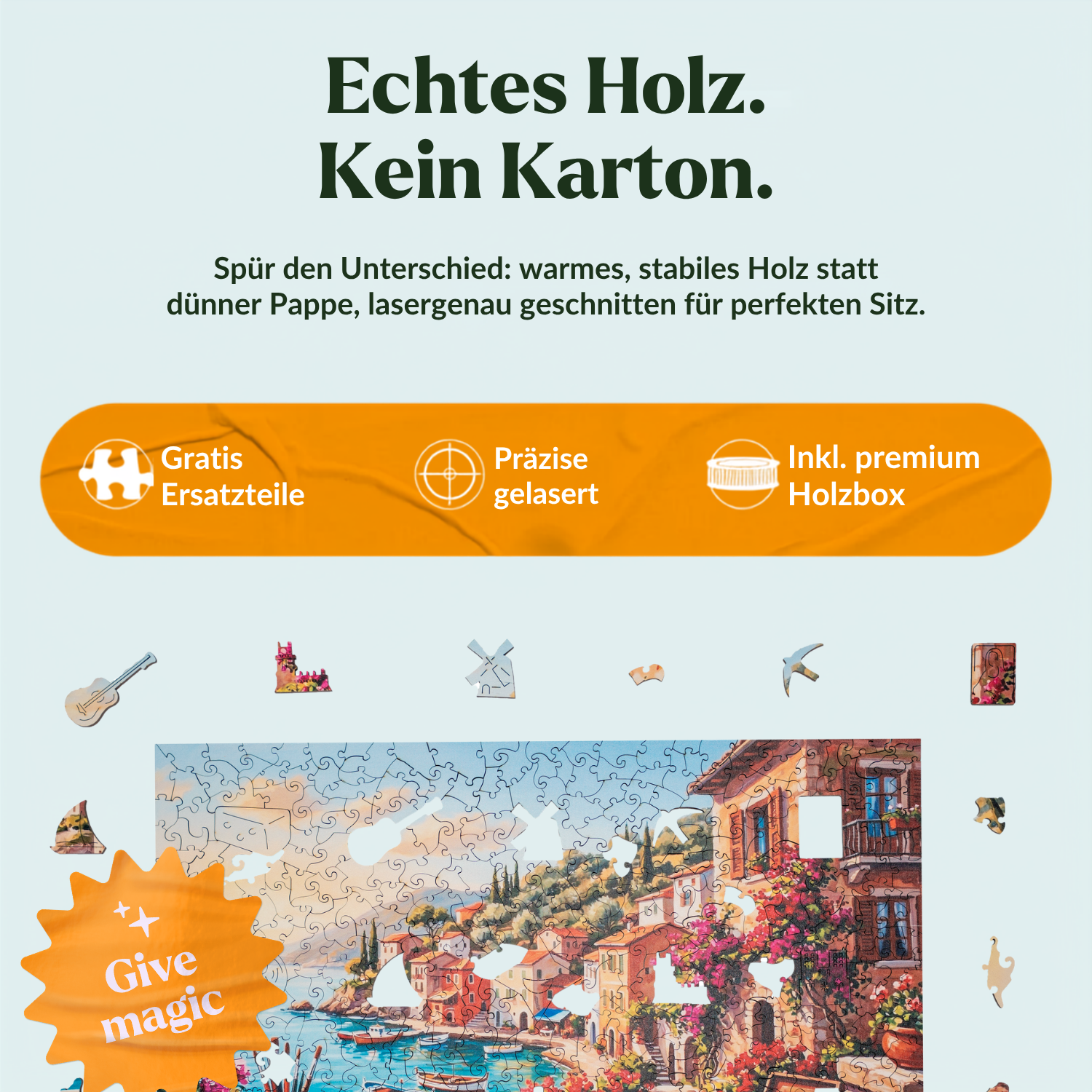 Houten puzzel 'Mediterrane kust' (2D) MagicHolz