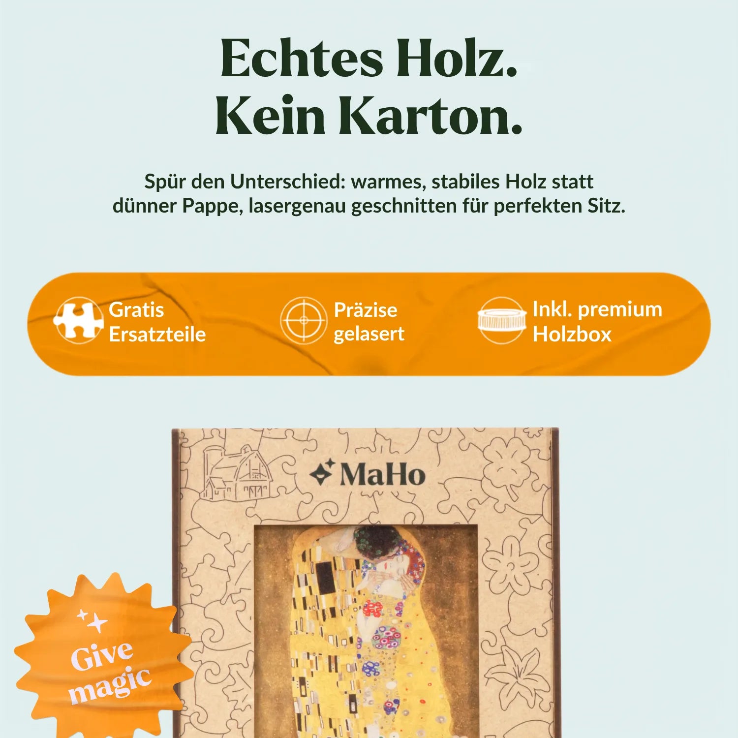 The Kiss | Gustav Klimt Wooden Puzzle (2D) MagicHolz