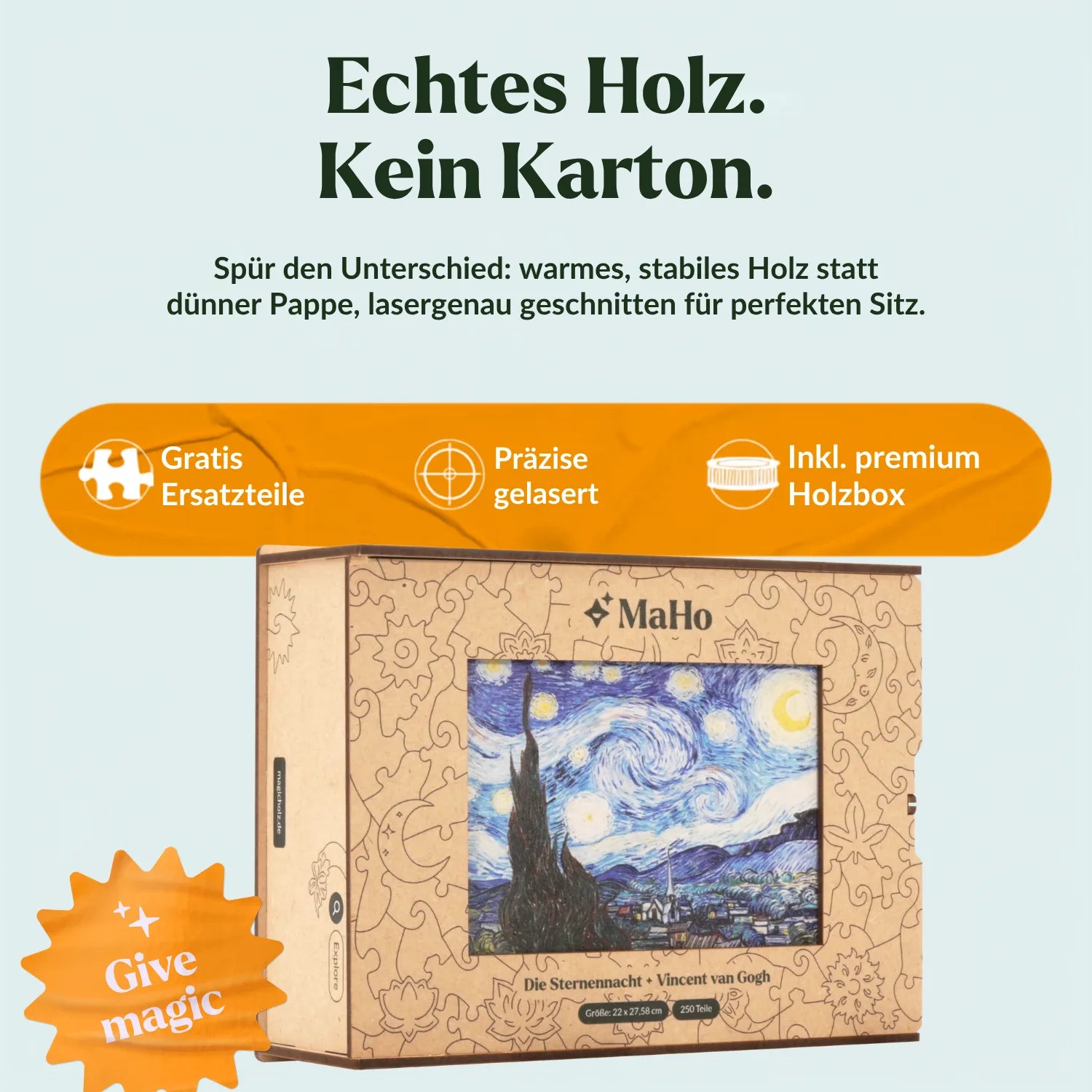 De Sterrennacht | Vincent van Gogh houten puzzel (2D) MagicHolz