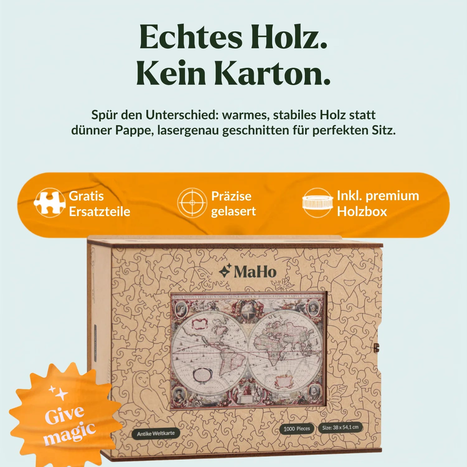 Ancient World Map | Henricus Hondius Wooden Puzzle (2D) MagicHolz