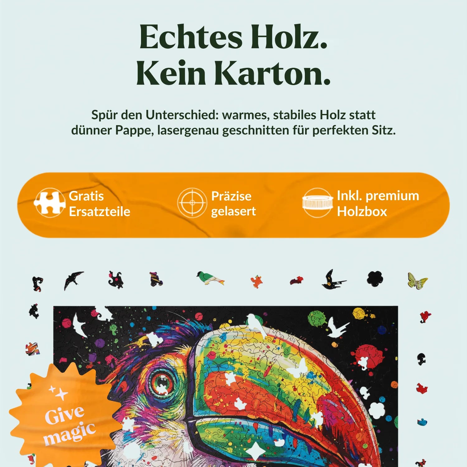 Bunter Tukan Holzpuzzle (2D) MagicHolz