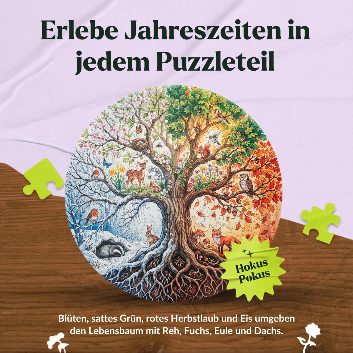 Tree of Life of the Four Seasons Mandala Wooden Puzzle (2D) MagicHolz