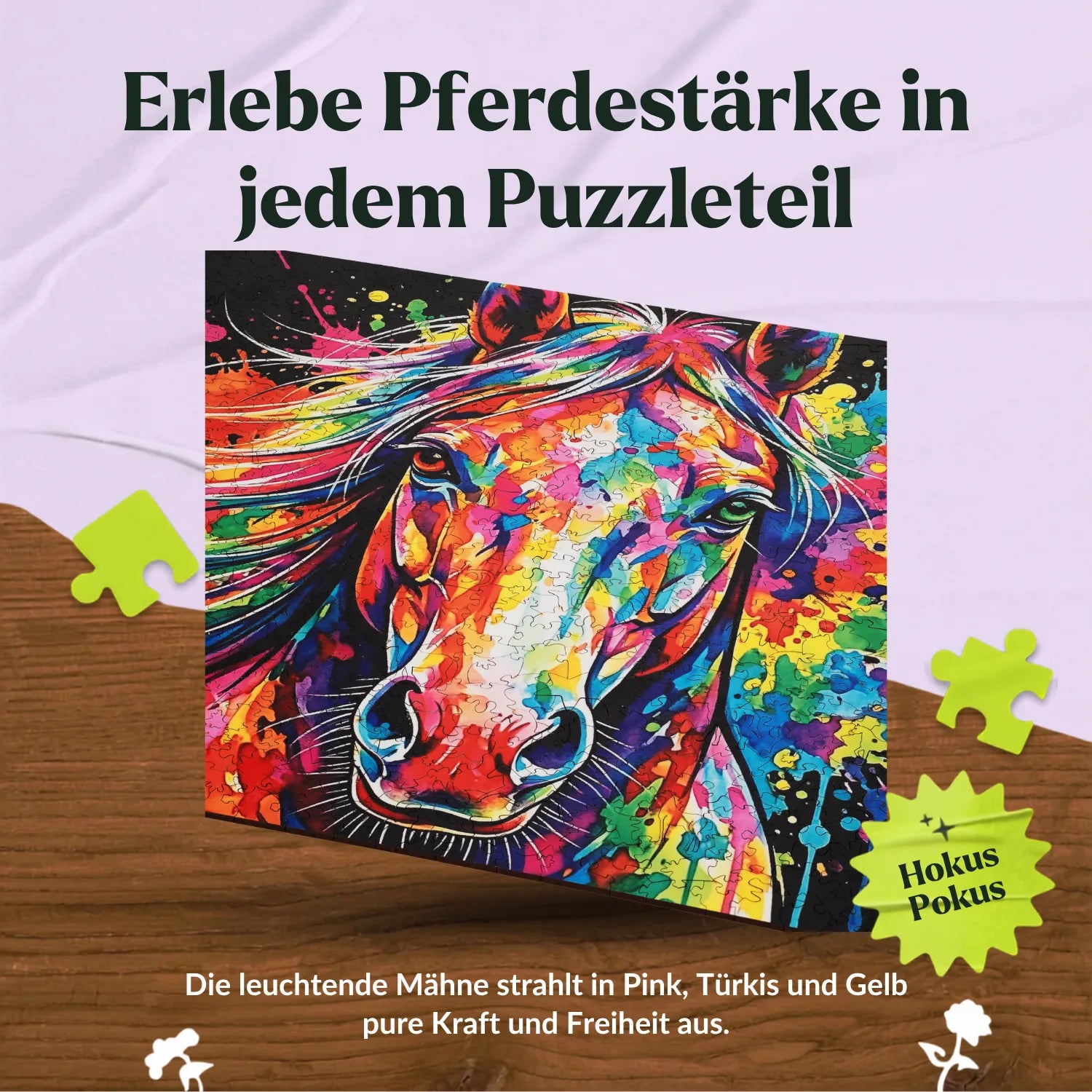 Colorful Horse Wooden Puzzle (2D) MagicHolz