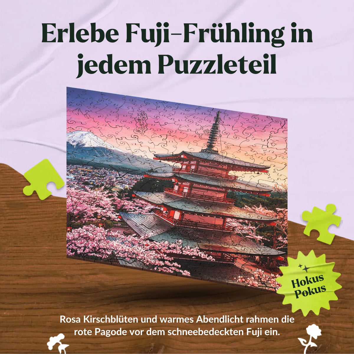 "The Magic of Cherry Blossoms at Mount Fuji" Wooden Puzzle (2D) MagicHolz