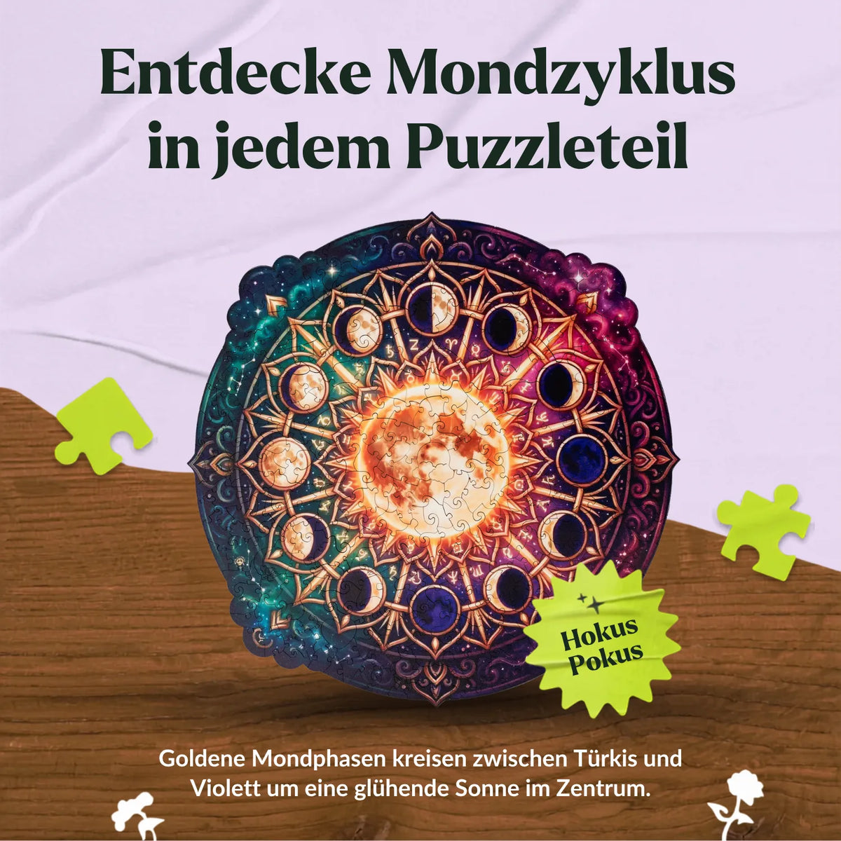 Moon Phases Mandala Wooden Puzzle (2D) MagicHolz