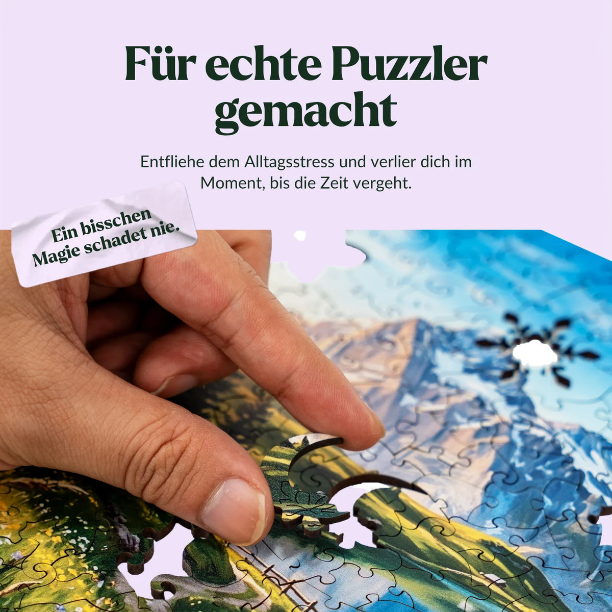 Houten puzzel met een Alpenpanorama en een bergmeer (2D) MagicHolz