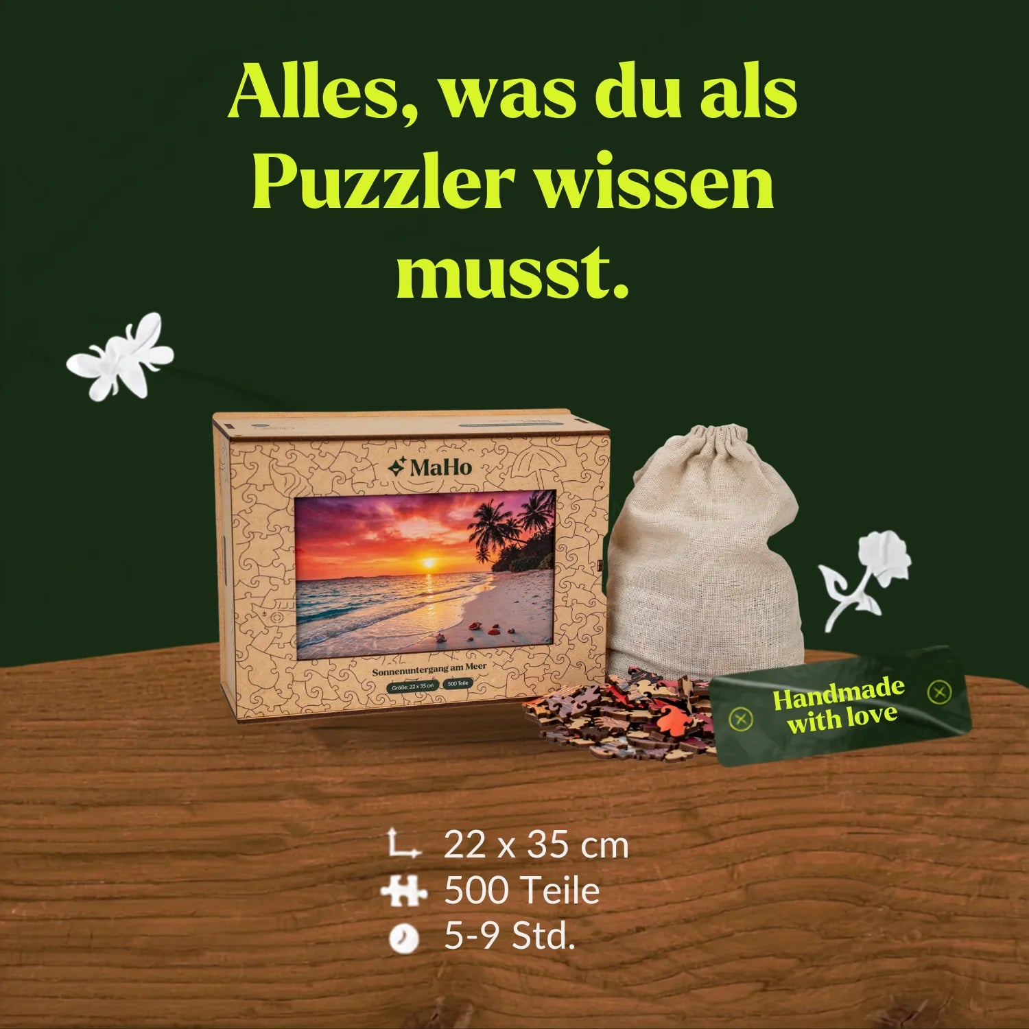 Houten puzzel ‘Zonsondergang aan zee’ (2D) MagicHolz