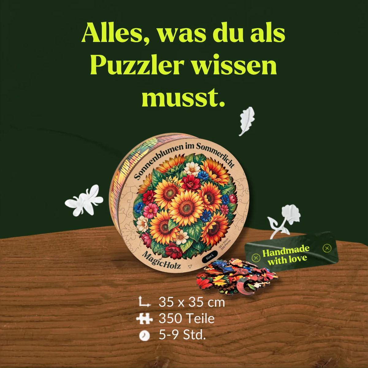 Sunflowers in Summer Light Mandala Wooden Puzzle (2D) MagicHolz