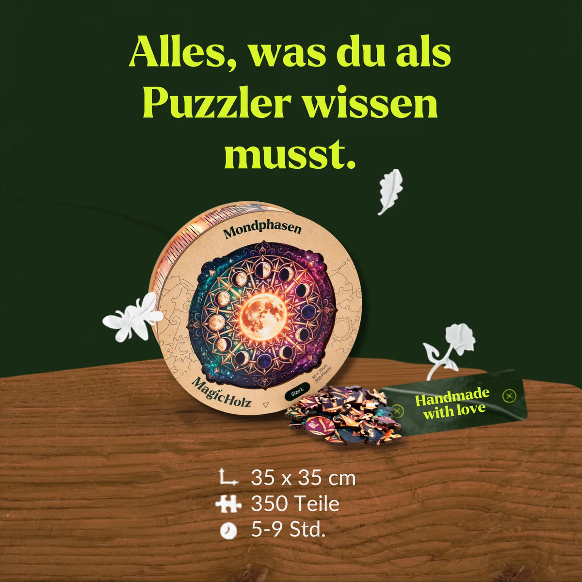Moon Phases Mandala Wooden Puzzle (2D) MagicHolz