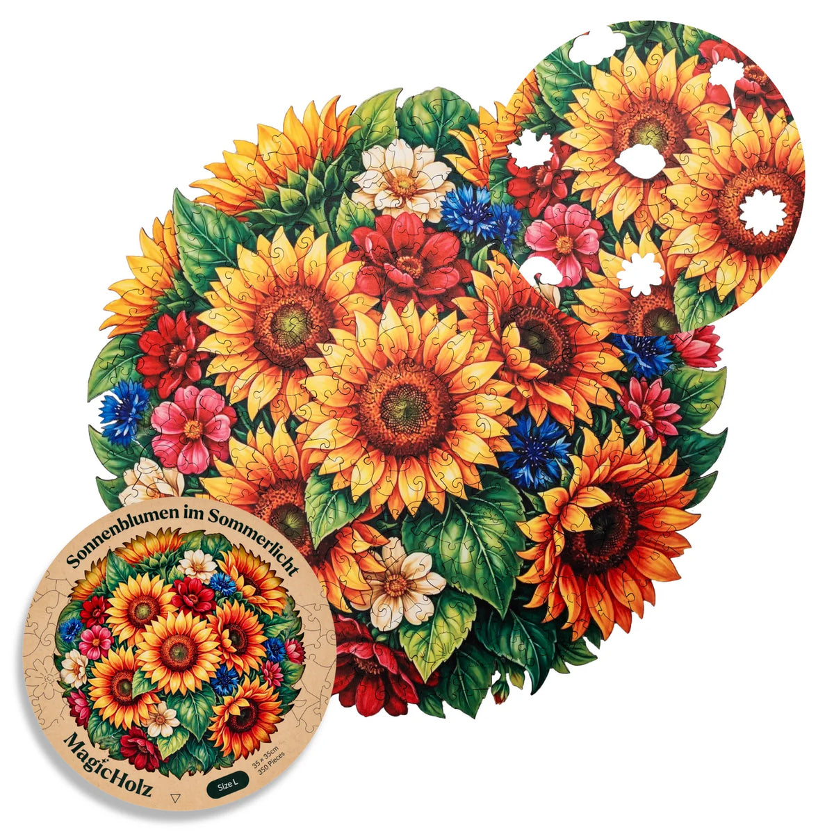 Sunflowers in Summer Light Mandala Wooden Puzzle (2D) MagicHolz