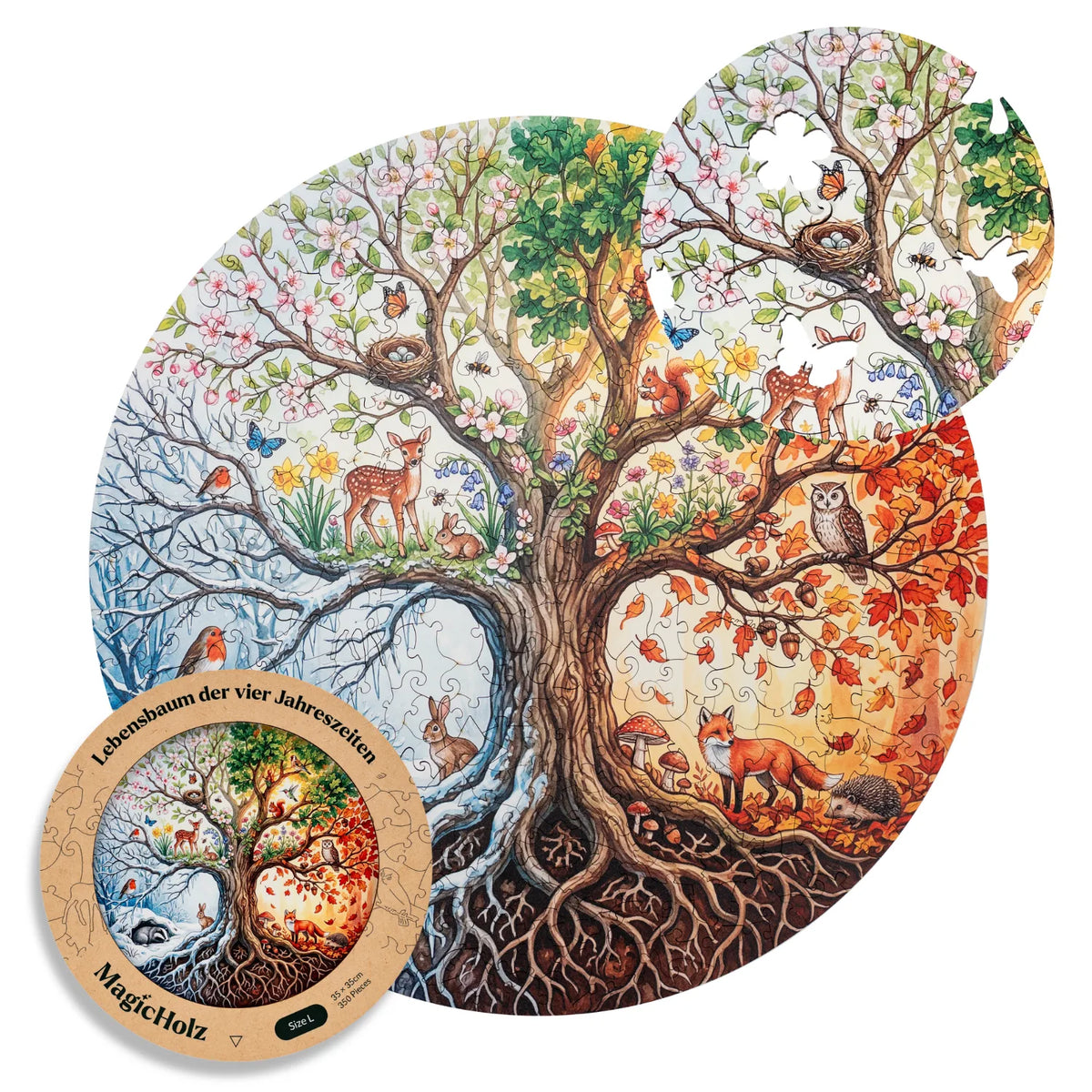 Tree of Life of the Four Seasons Mandala Wooden Puzzle (2D) MagicHolz
