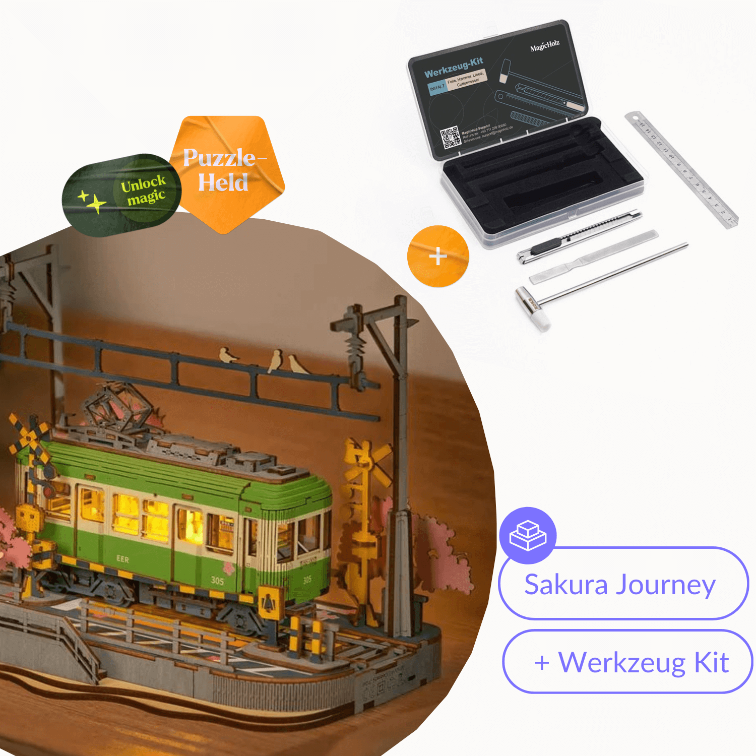 Sakura Journey | Diorama | Rolife Diorama Robotime Starter Kit | Book Nook + Werkzeug