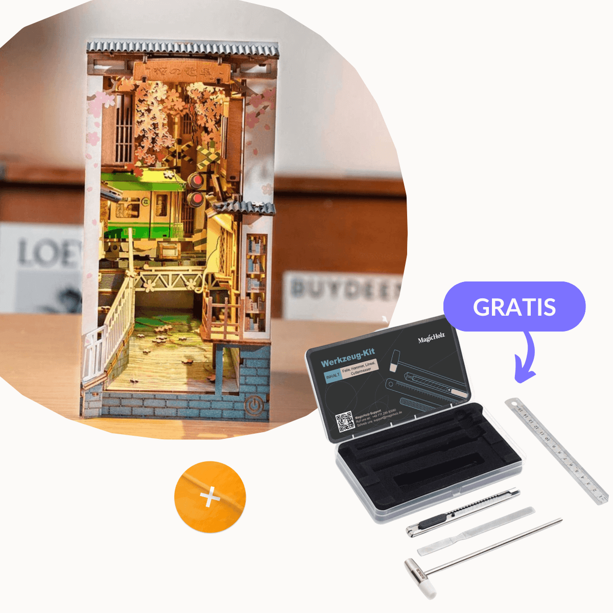 Sakura Bastel-Set Diorama Robotime Starter Kit | Book Nook + Werkzeug