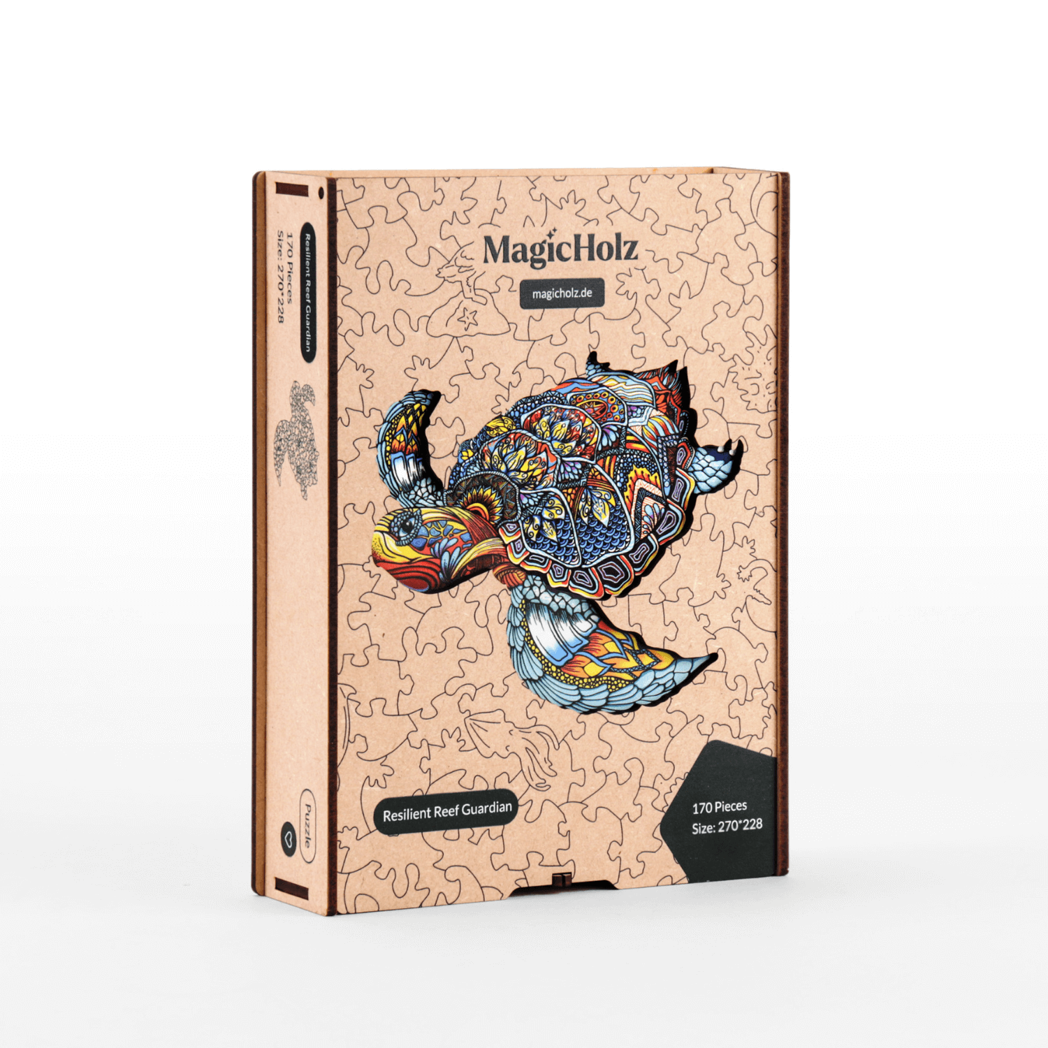 Farbenprächtige Schildkröte Holzpuzzle MagicHolz