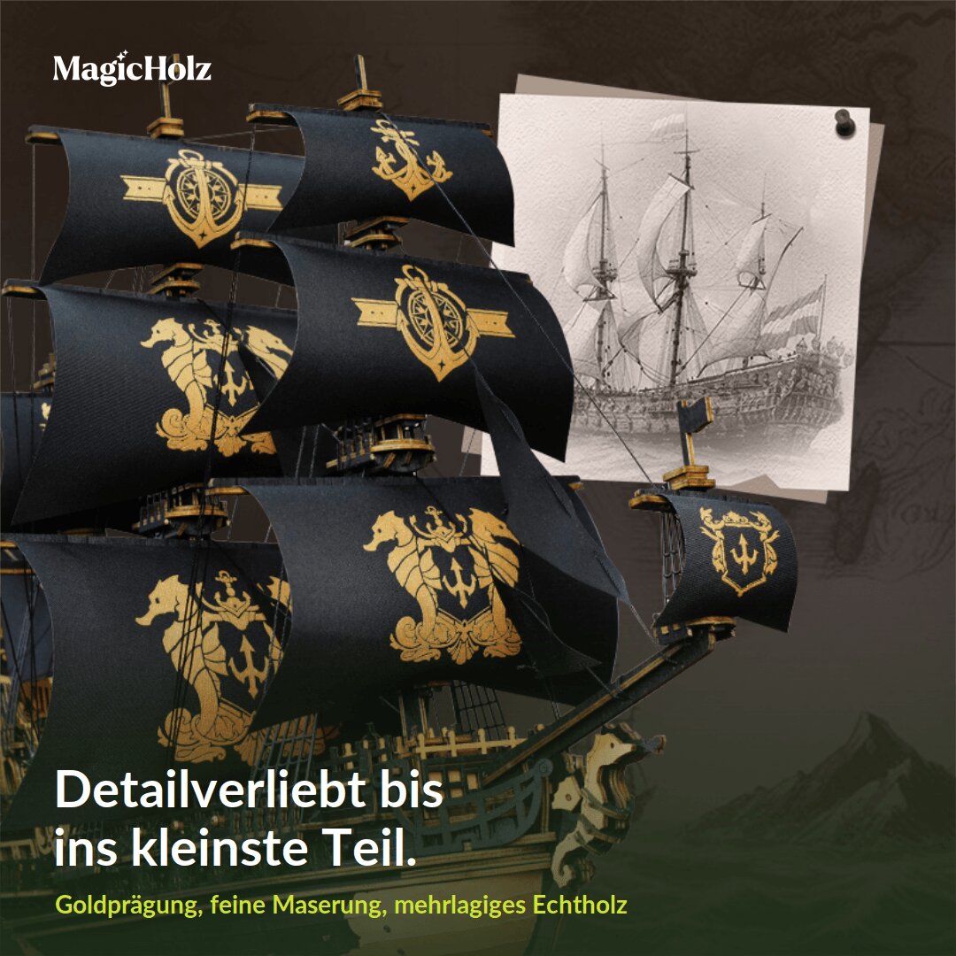 Piratenboot "Black Pearl" Mechanische bouwdoos van Robotime