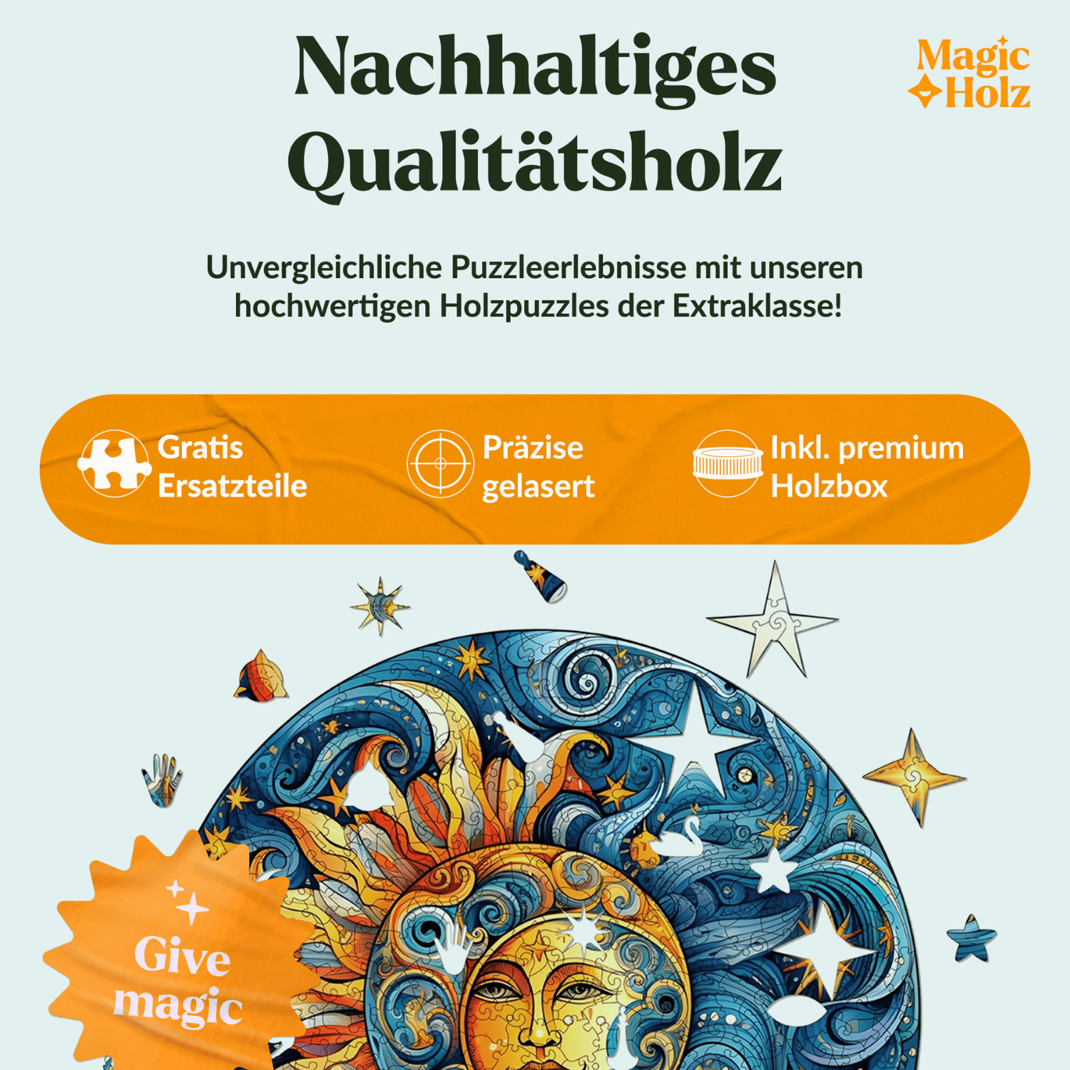 Sonne und Mond | Mandala Holzpuzzle MagicHolz