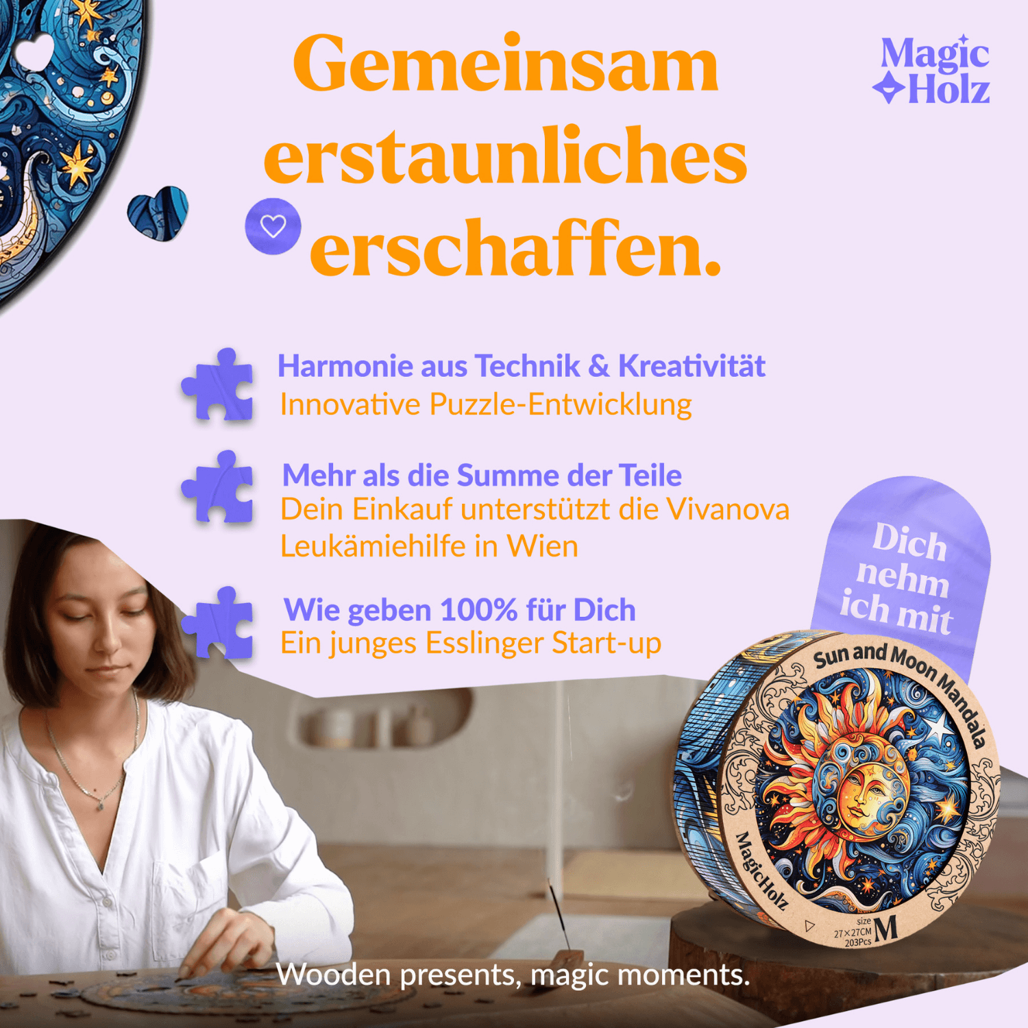 Sonne und Mond | Mandala Holzpuzzle MagicHolz