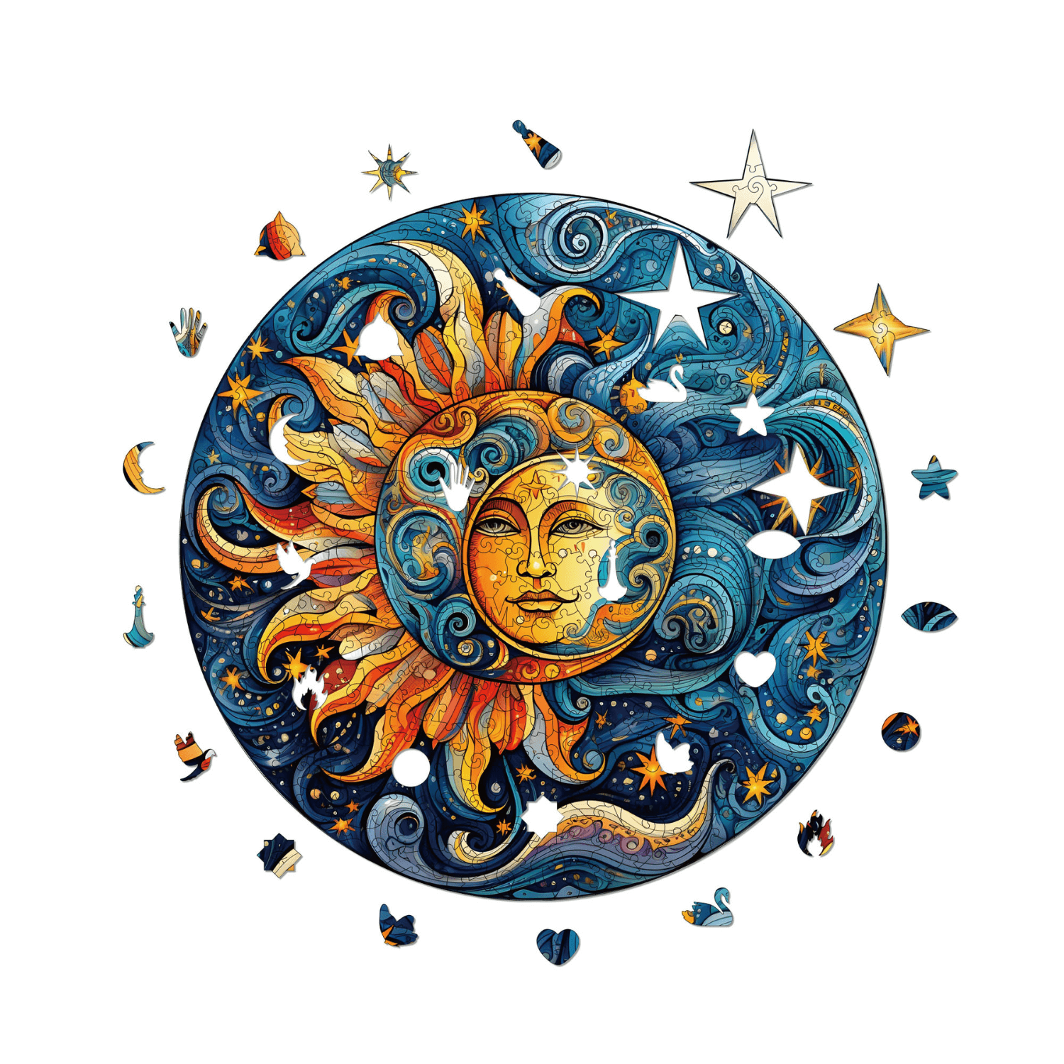 Sonne und Mond | Mandala Holzpuzzle MagicHolz