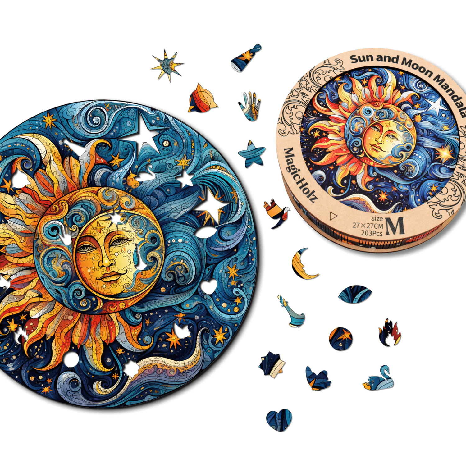 Sonne und Mond | Mandala Holzpuzzle MagicHolz