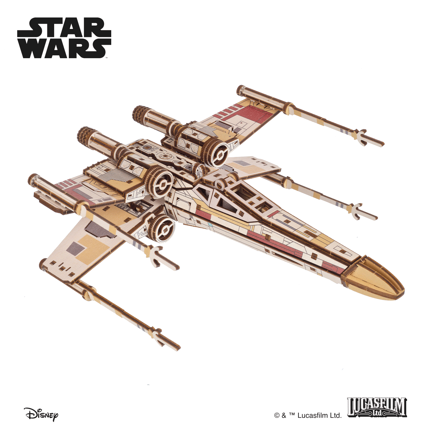 Star Wars® - Luke Skywalker's X-Wing Starfighter Mechanisches Holzpuzzle Ugears