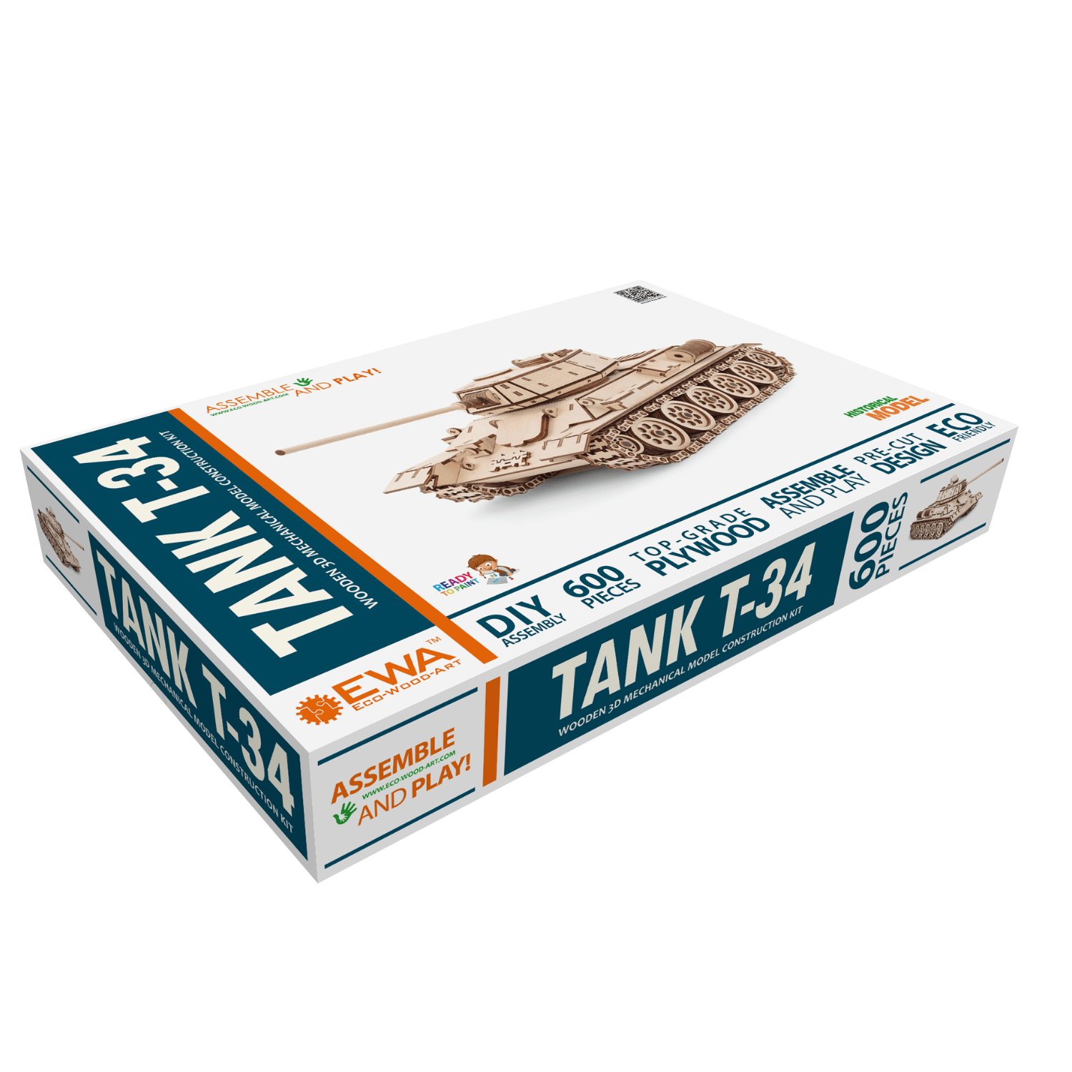 TANK T-34 | Tank-Mechanical Wooden Puzzle-Eco-Wood-Art--