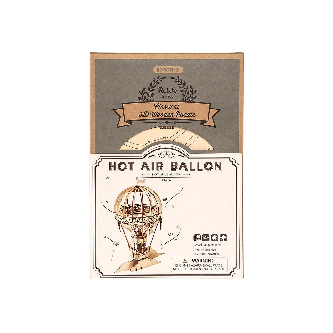 Hot air balloon as a wooden 3D puzzle-3D puzzle-Robotime--