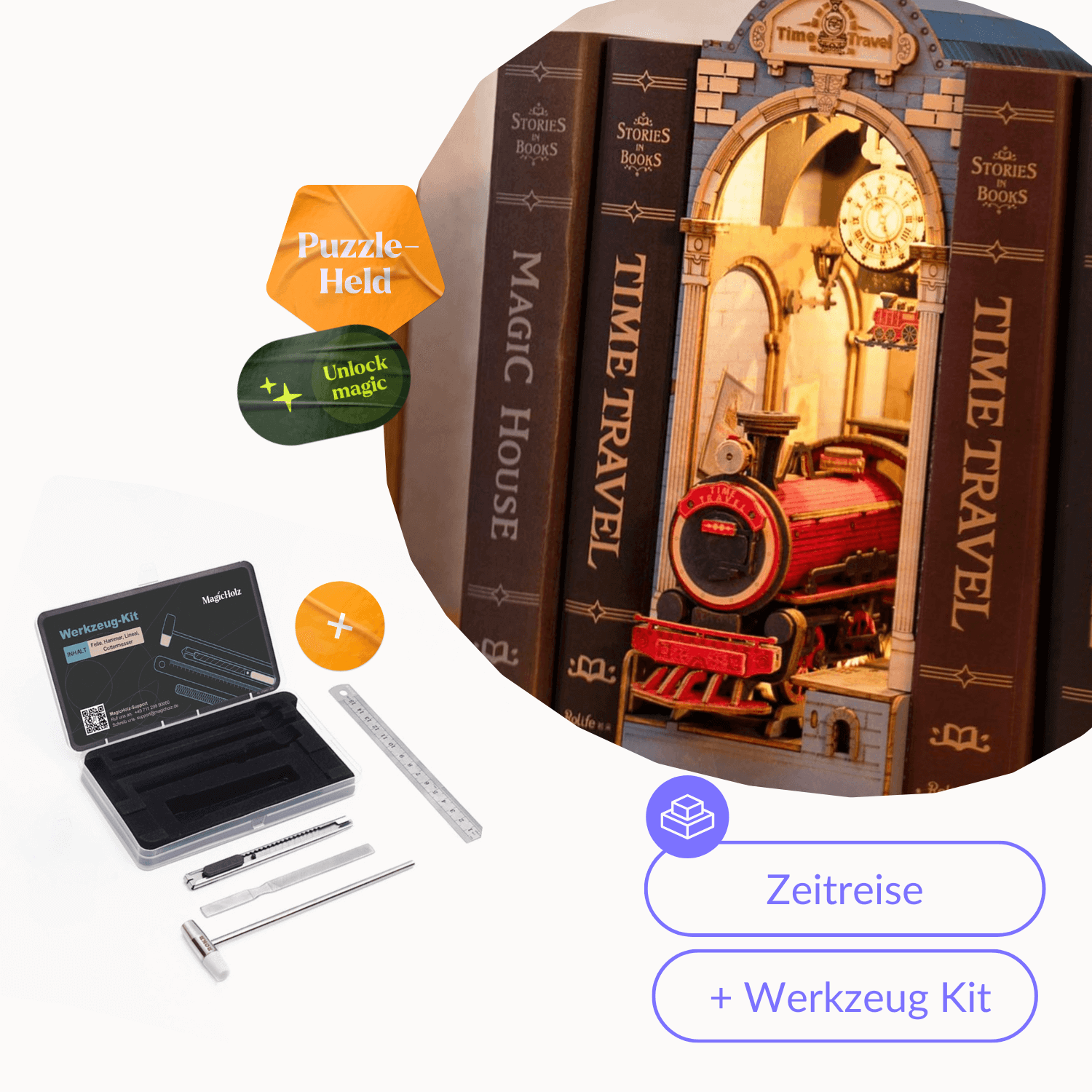 Zeitreise | Diorama | Rolife Diorama Robotime Starter Kit | Book Nook + Werkzeug