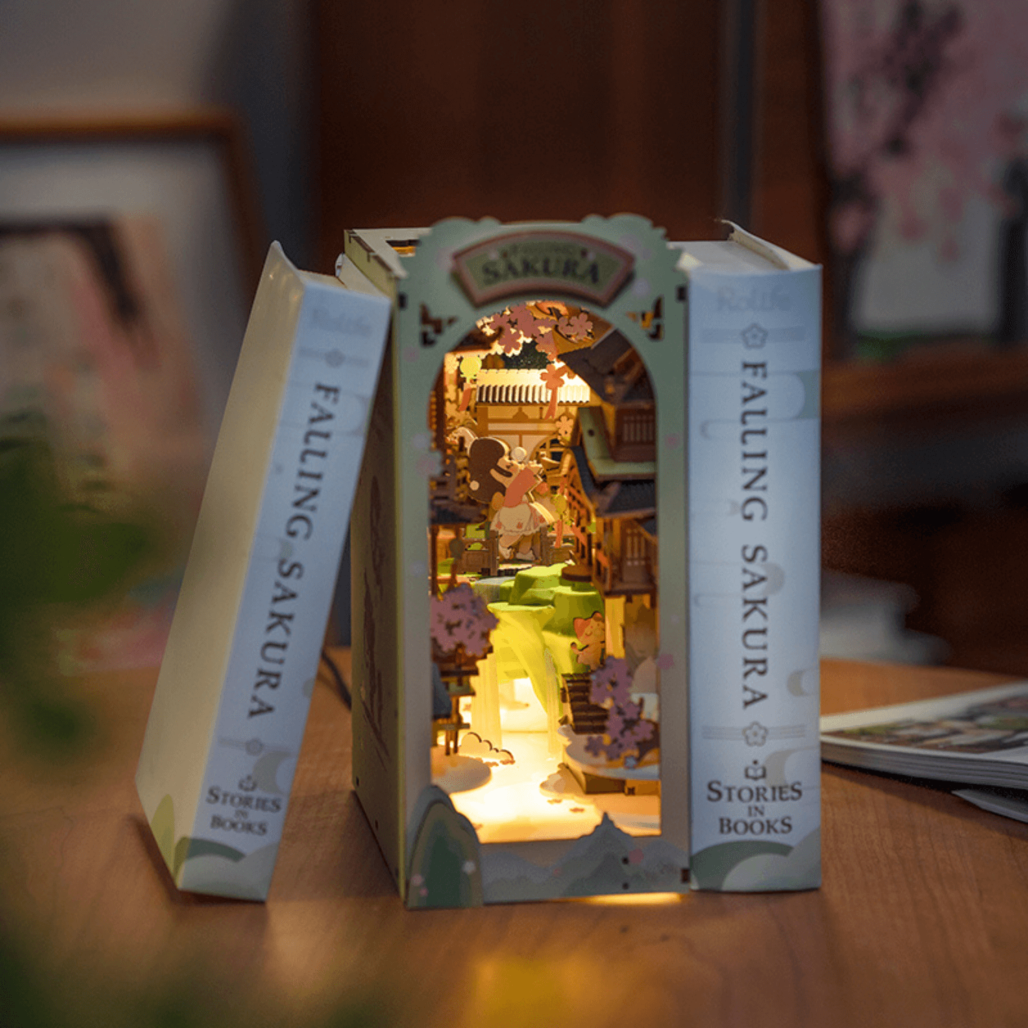Falling Sakura | Diorama | Rolife Diorama Robotime Falling Sakura | Book Nook