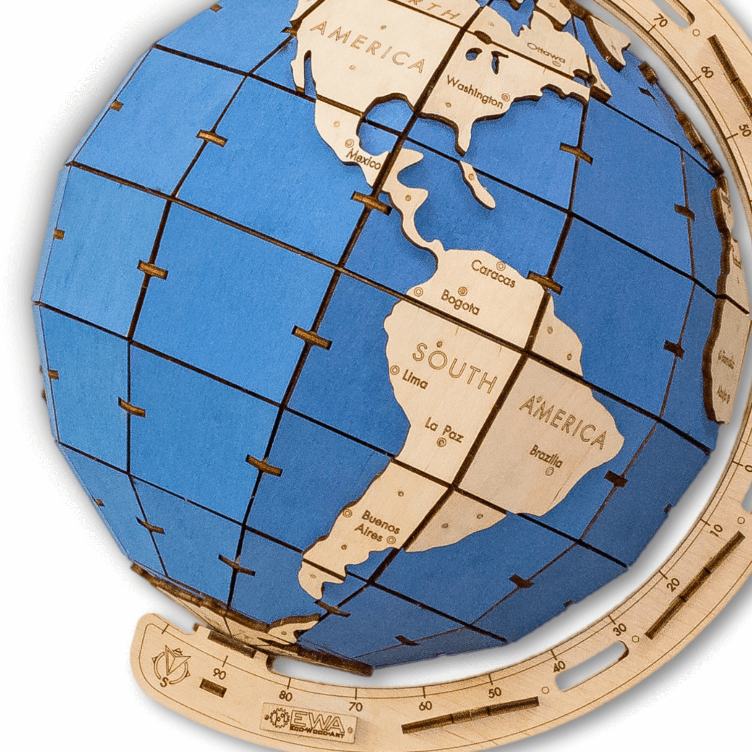 The Globe Mechanical Wooden Puzzle Eco-Wood-Art