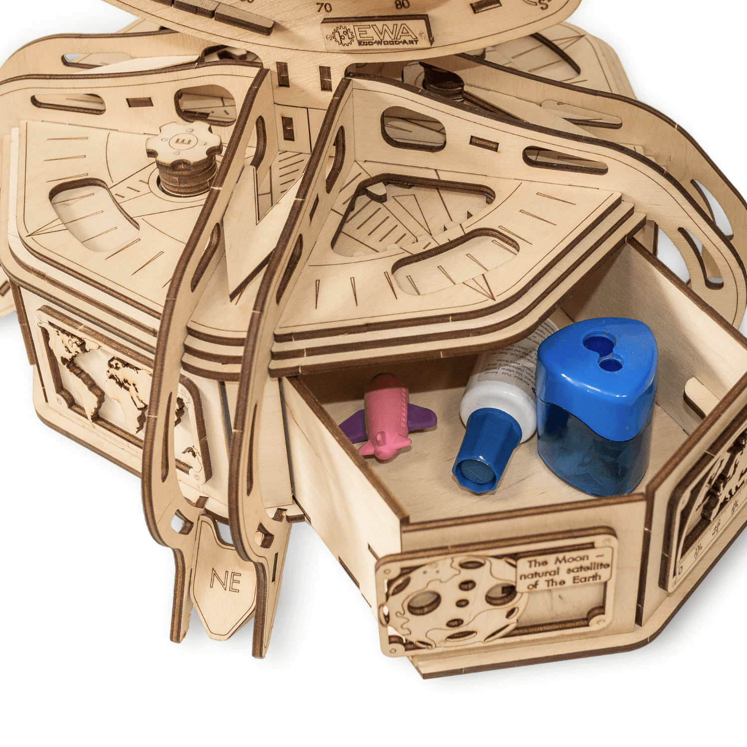 The Globe Mechanical Wooden Puzzle Eco-Wood-Art