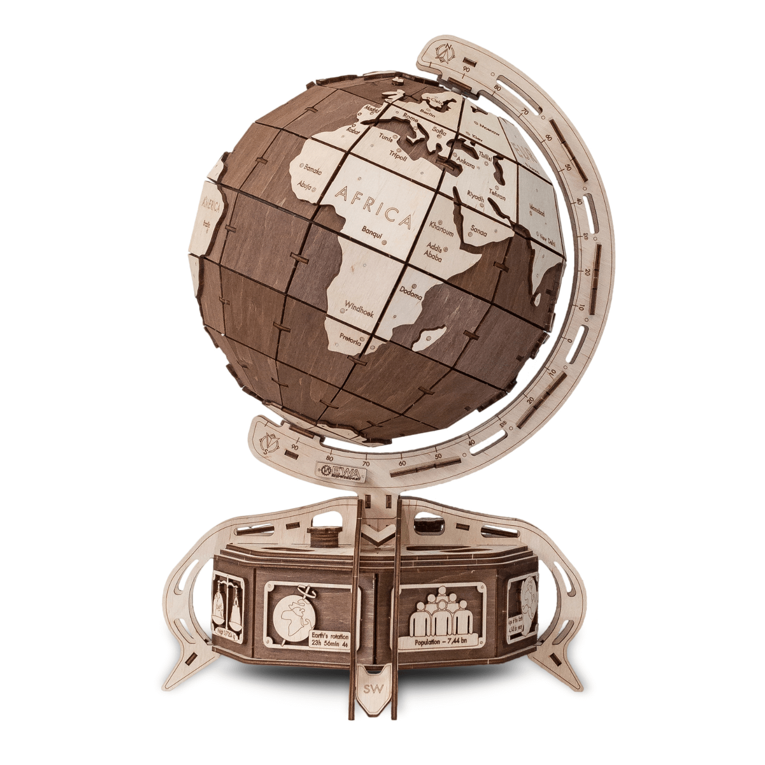 The Globe Mechanical Wooden Puzzle Eco-Wood-Art