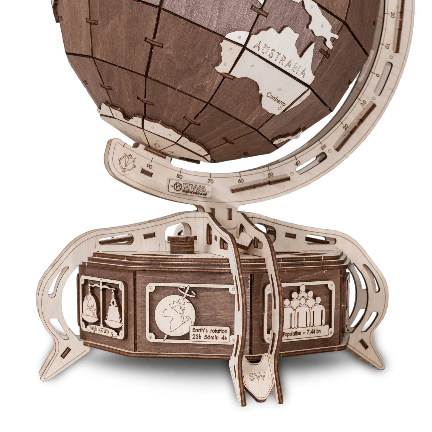 The Globe Mechanical Wooden Puzzle Eco-Wood-Art