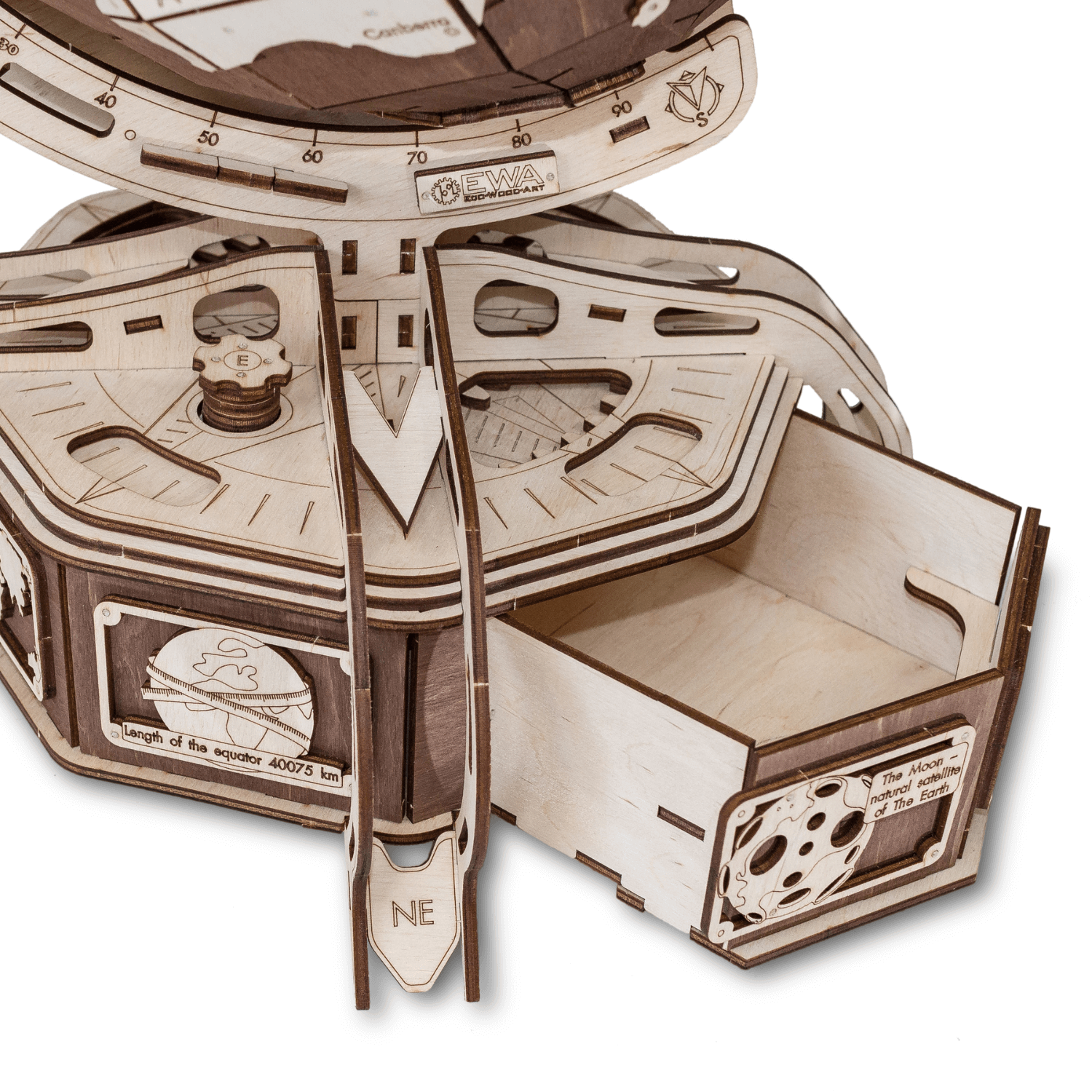 The Globe Mechanical Wooden Puzzle Eco-Wood-Art