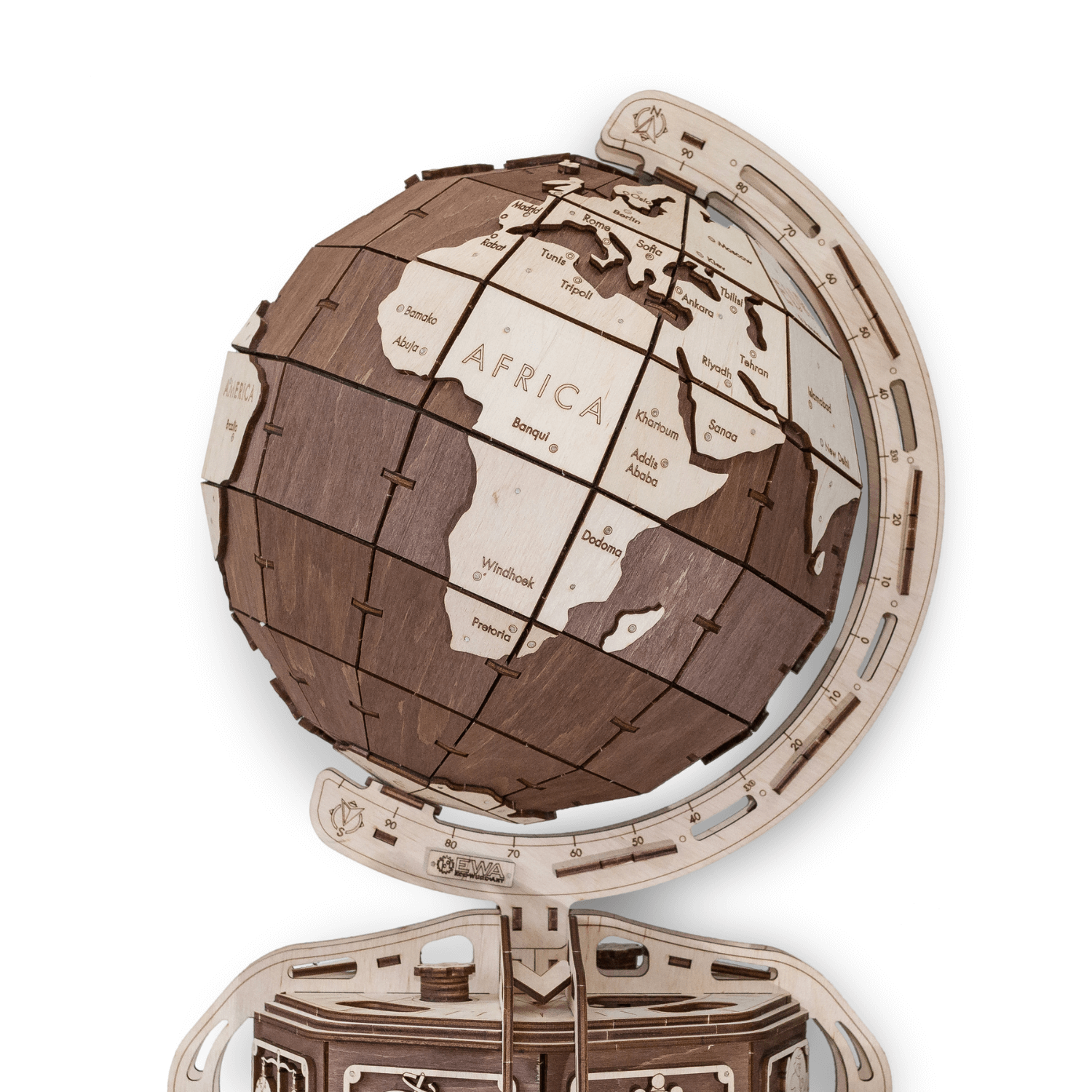 The Globe Mechanical Wooden Puzzle Eco-Wood-Art