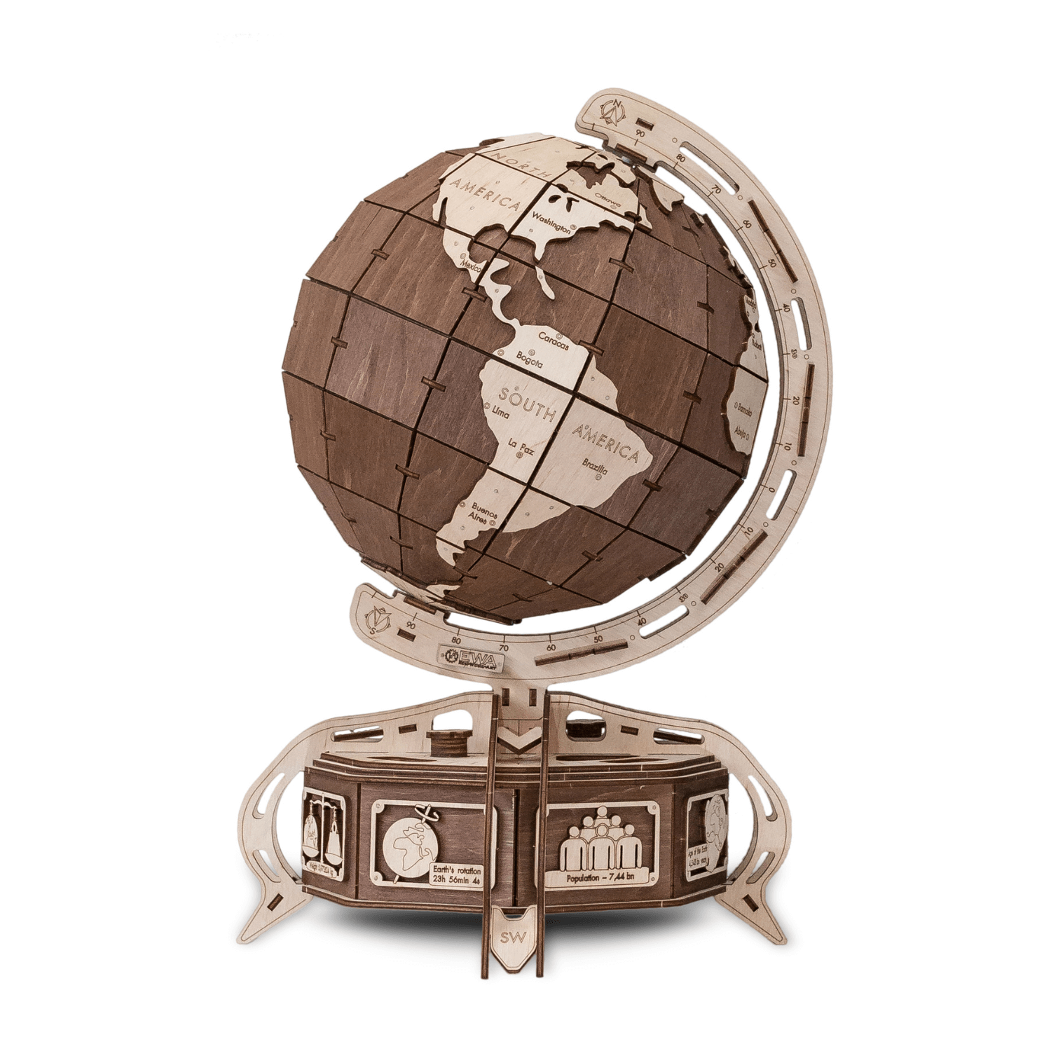 The Globe Mechanical Wooden Puzzle Eco-Wood-Art
