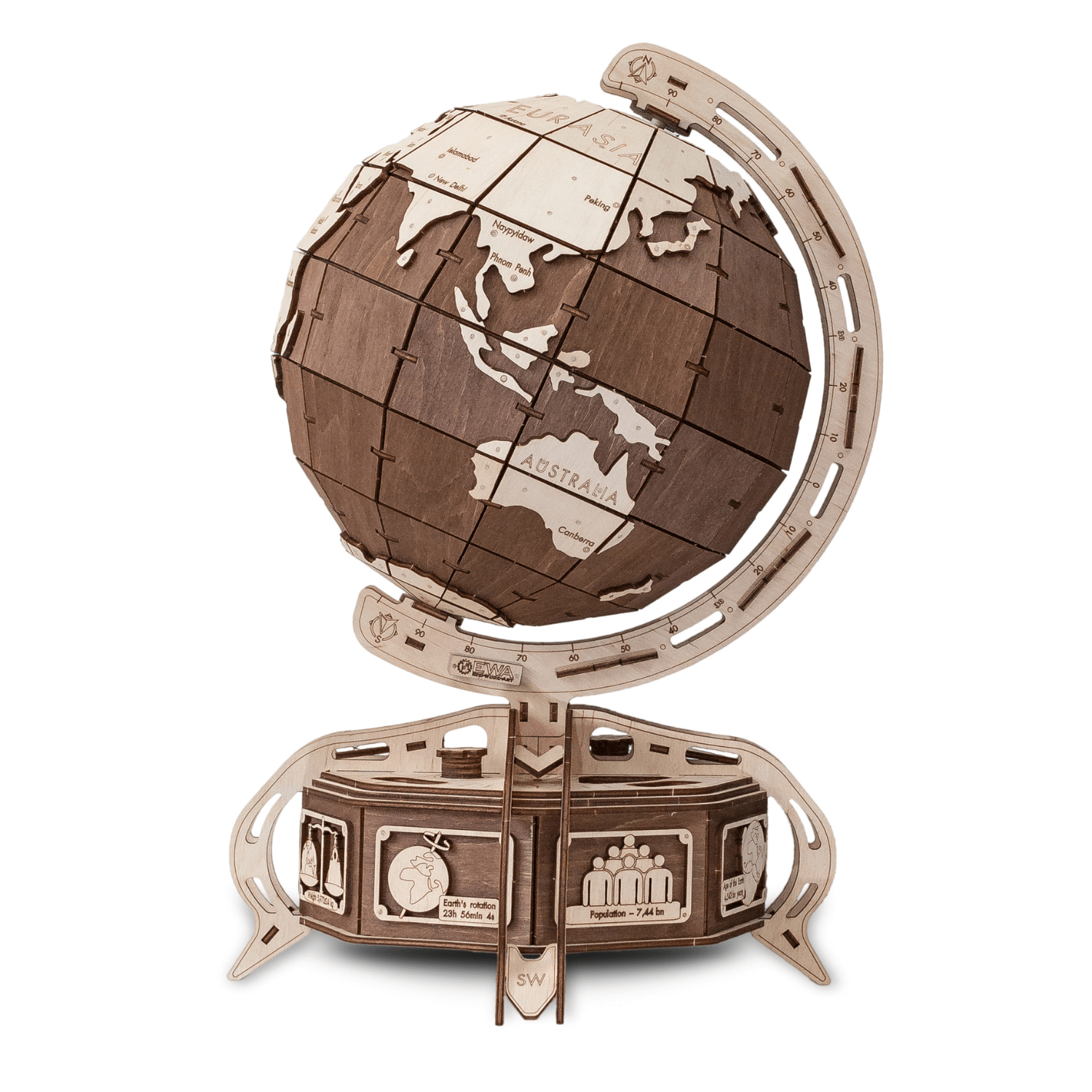 The Globe Mechanical Wooden Puzzle Eco-Wood-Art