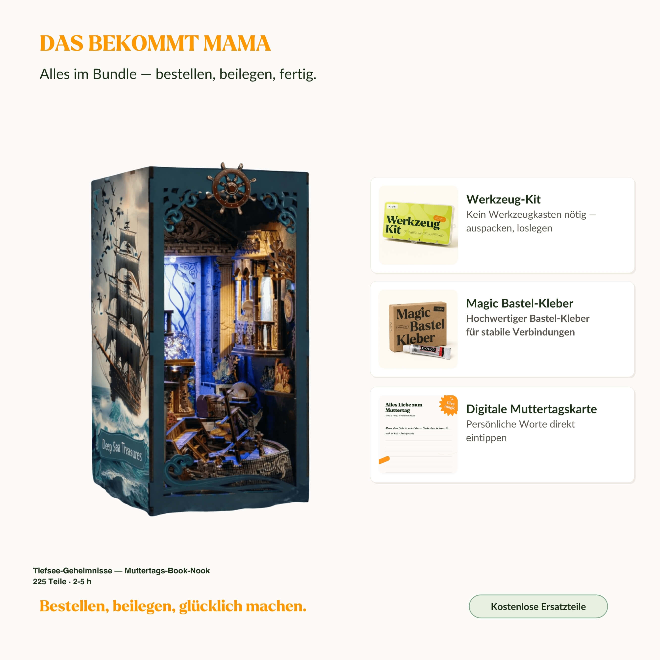 Tiefsee-Geheimnisse — Muttertags-Book-Nook Book Nook MagicHolz