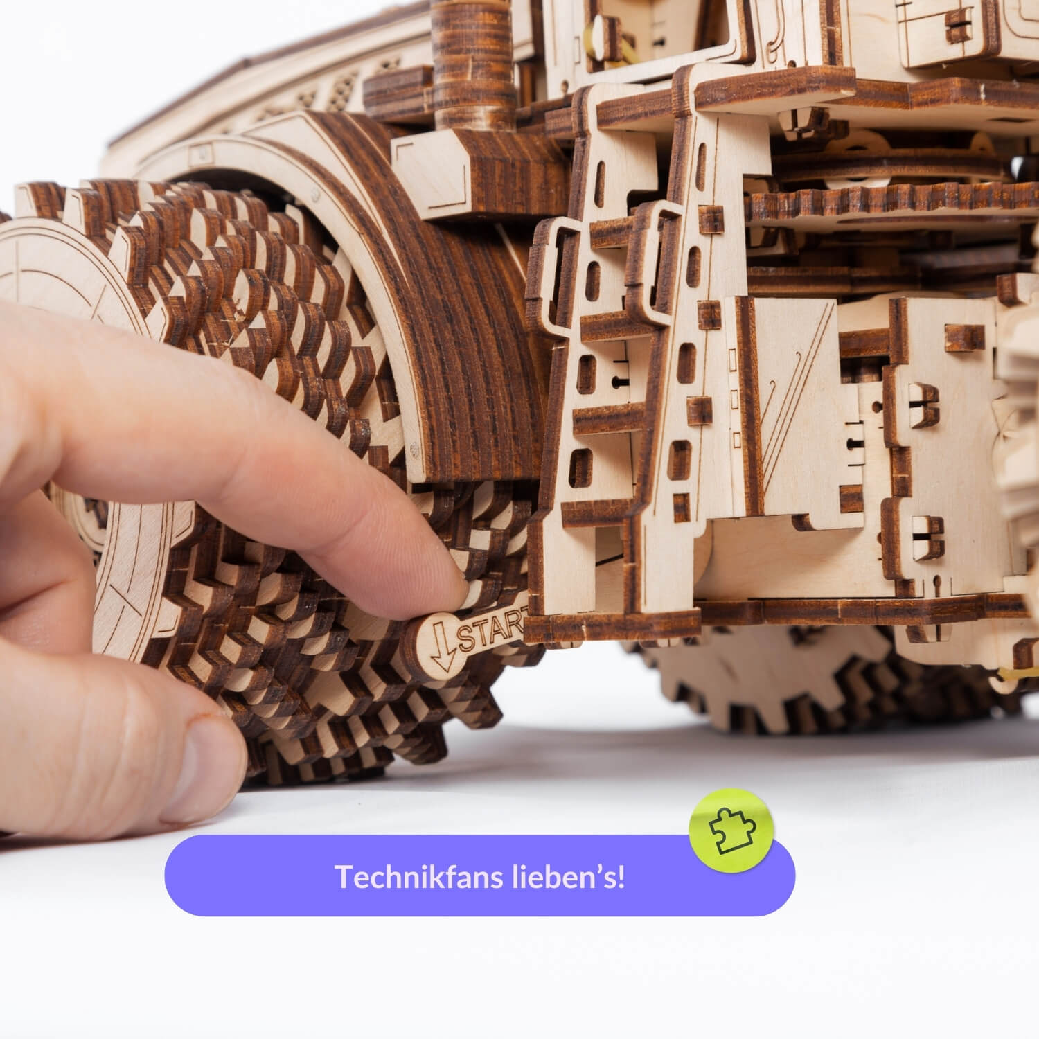 Wooden tractor - kit for technology enthusiasts MagicHolz mechanical wooden puzzle