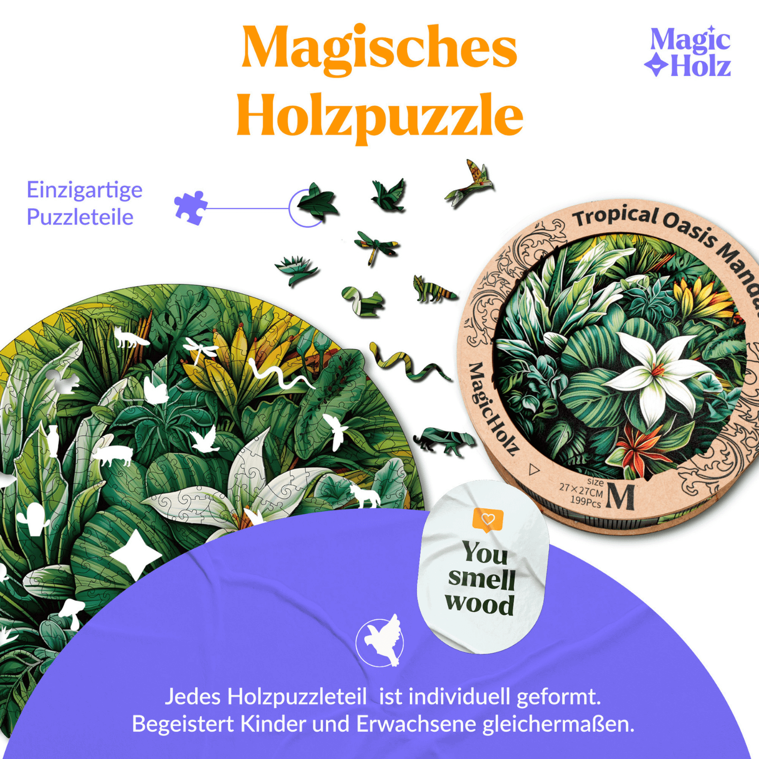 Oasis tropicale | Puzzle en bois Mandala MagicHolz
